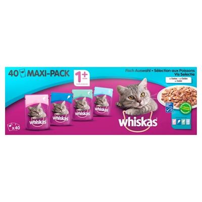 Whiskas vis selectie in gelei 1+ jaar maxi-pack 40 stuks