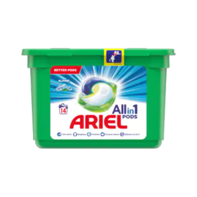 Ariel Allin1 Pods Alpine Wasmiddelcapsules 14 Wasbeurten