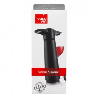 Winesaver zwart met 2 winestoppers