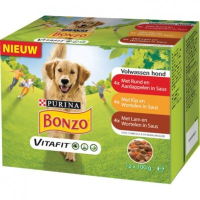 Bonzo Maaltijdzakjes met rund, kip en lam