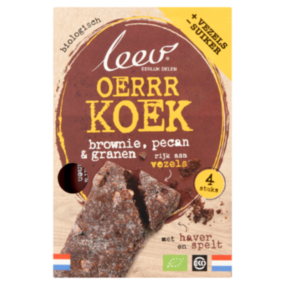 Leev Oerrrkoek brownie-pecan & granen