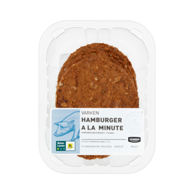 Huismerk Varken Hamburger a la Minute 3 Stuks