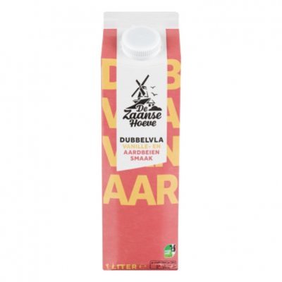 Budget Huismerk Aardbei vanille dubbelvla