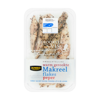 Huismerk Ambachtelijke Warm Gerookte Makreelflakes Peper