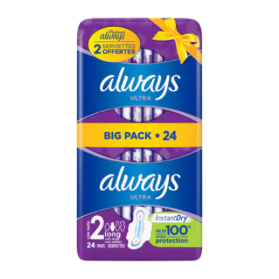 Always Ultra Long (Maat 2) Maandverband Met Vleugels x
