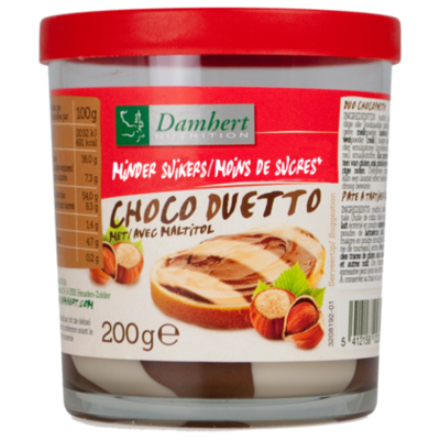 Damhert No sugar added choco duetto