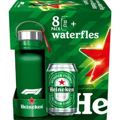 Heineken 8 pack met F1 waterfles