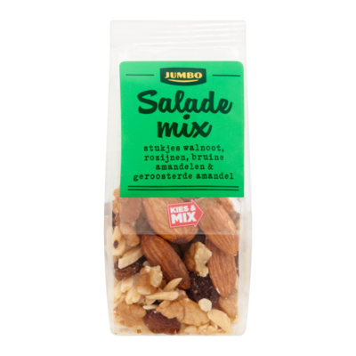 Huismerk Salademix Stukjes Walnoot, Rozijnen, Bruine & Geroosterde Amandelen