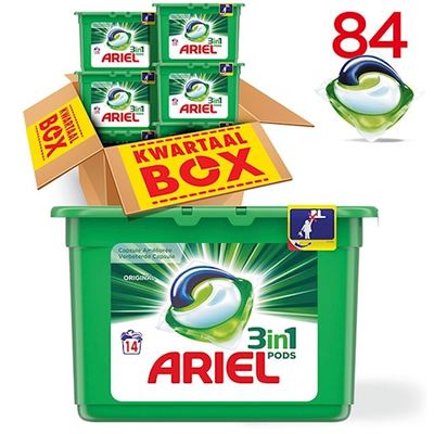 Ariel 3in1 pods regular capsules kwartaalbox 84 wasbeurten