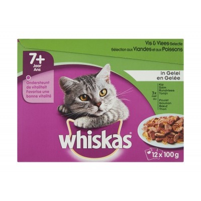 Whiskas Multipak vlees vis gelei 12-pak