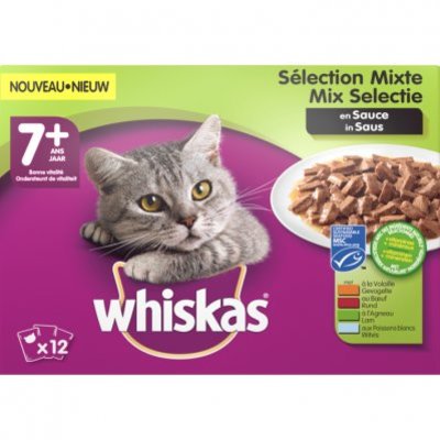 Whiskas Kattenvoer nat mix in saus 7+ jaar