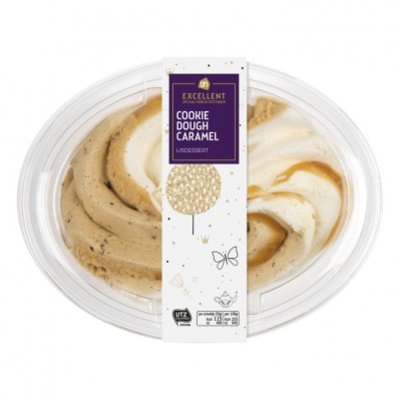 Huismerk Cookie dough caramel ijsdessert