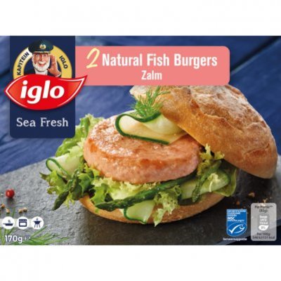 Iglo Natural fish burger zalm
