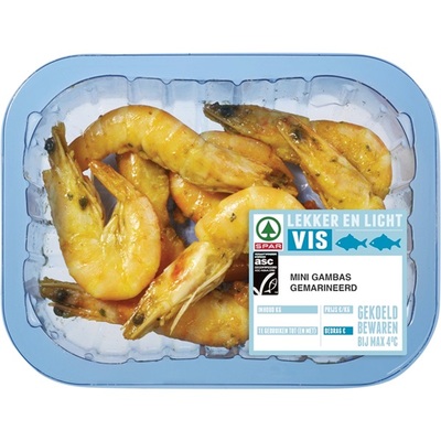 Huismerk mini gamba's gemarineerd