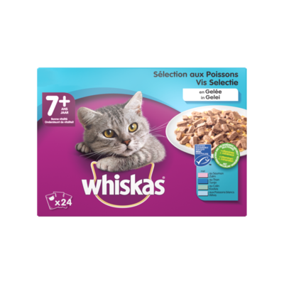 Whiskas Vis Selectie in Gelei 7+ Jaar