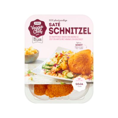 Huismerk Veggie Chef 100% Plantaardige Saté Schnitzel