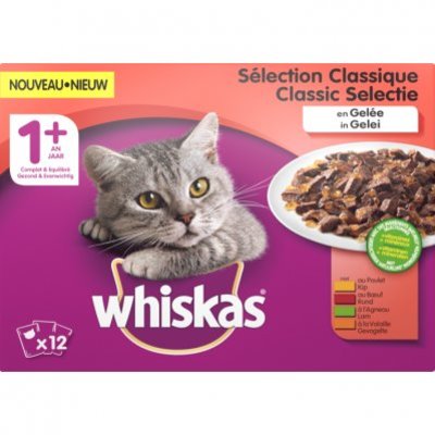 Whiskas Kattenvoer nat classic in gelei 1+ jaar