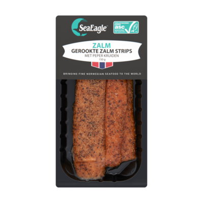 Sea Eagle Gerookte Zalm Strips met Peper Kruiden