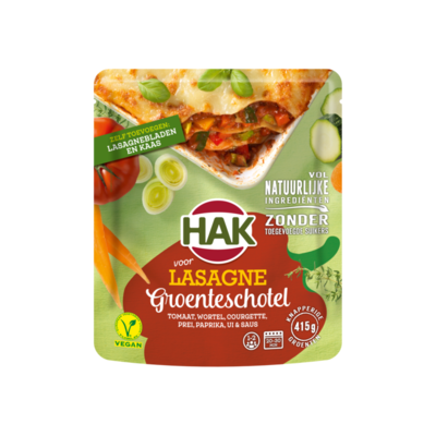 Hak voor Lasagne Groenteschotel Tomaat, Wortel, Courgette, Prei, Paprika, Ui & Saus