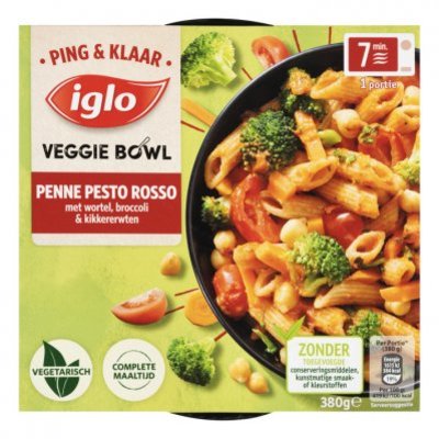 Iglo Ping&Klaar Veggie Bowl Penne Pesto Rosso