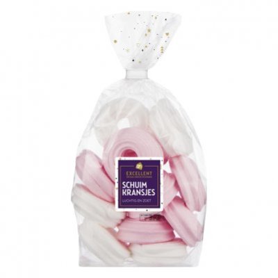 Huismerk Kerst mini schuimkransjes roze wit