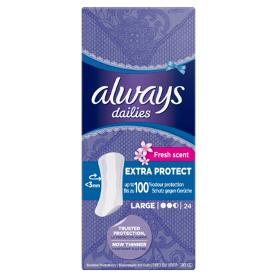 Always Dailies Extra Protect Large Fresh Inlegkruisjes x24
