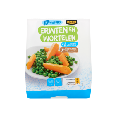 Huismerk Erwten en Wortelen Vriesvers