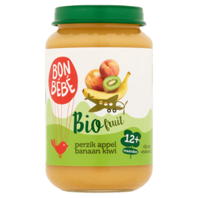 Huismerk BIO Perzik Appel Banaan Kiwi 12m