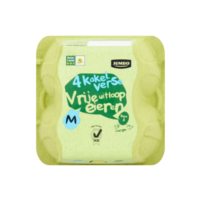 Huismerk 4 Kakelverse Vrije Uitloopeieren M