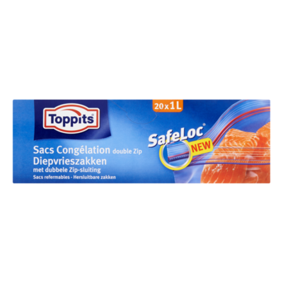 Toppits SafeLoc Diepvrieszakken met Dubbele Zip-Sluiting
