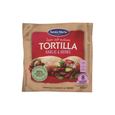 Tortilla Garlic & Herbs Medium (8-Pack)