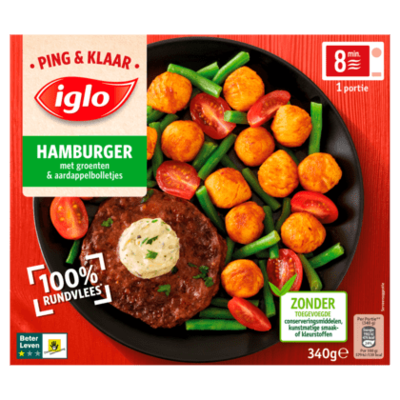 Iglo Ping&Klaar Hamburger met groenten