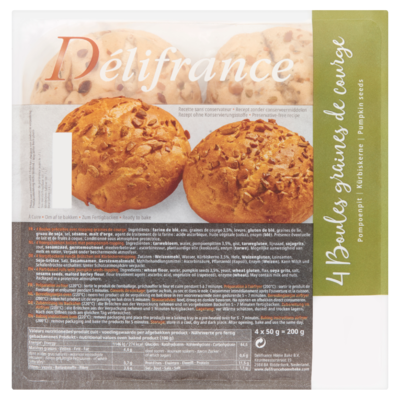 Délifrance Boules Graines de Courge 4 x 50 g