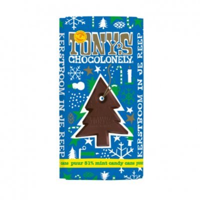Tony's Chocolonely Tony's kerst reep puur candy cane
